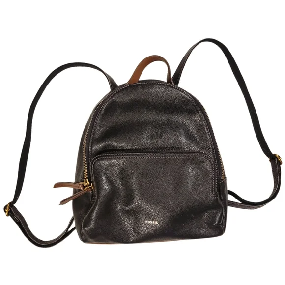 Fossil Felicity Pebbled Leather Small Backpack Womens Backpack FOSSIL FELICITY SHB2101001 Leather Black  main image 3